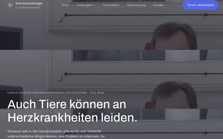 Website der Kleintierkardiologie Wien (Dr. Kosztolich) — gestaltet von Luminary Studio